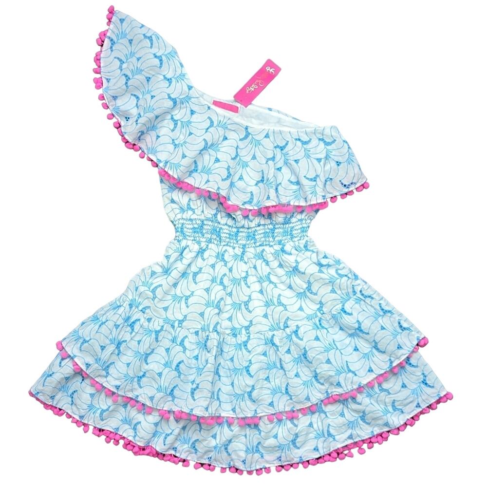 NWT Lilly Pulitzer Addilyn Bermuda Blue Tropical Swirl Eyelet Dress